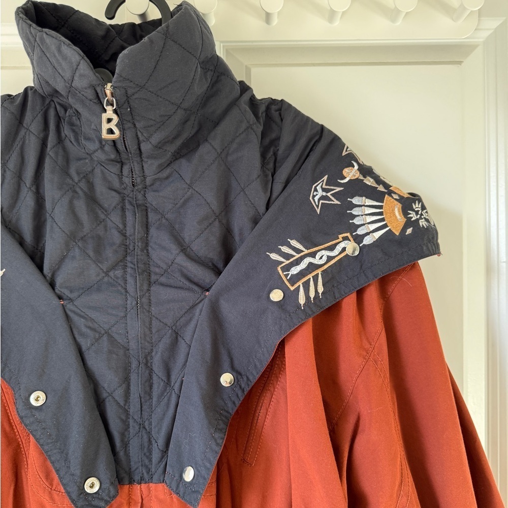Vintage Bogner Germany Embroidered Western Ski Jacket Rust Orange - Picture 7 of 17